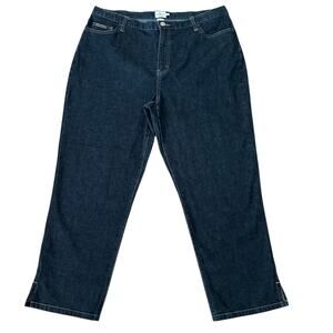 Calvin Klein Women Dark Blue High Rise Cropped 5 Pocket Design Jeans Size 16